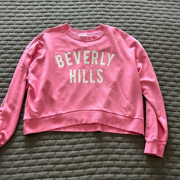 gb Fashion London | Beverly Hills Pink Cropped Sweatshirt- Size L - Picture 3 of 6